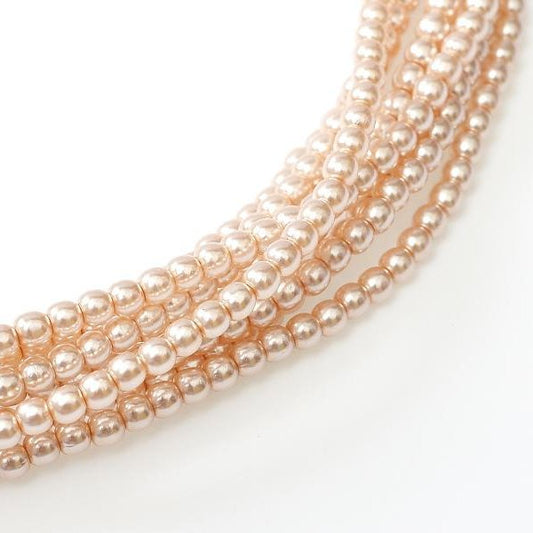 120 x 4mm round pearls in Peach