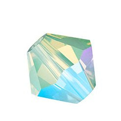 24 x 4mm bicones in Chrysolite Opal AB (Preciosa)