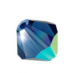 24 x 4mm bicones in Montana AB (Preciosa)