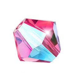 24 x 4mm bicones in Rose AB (Preciosa)