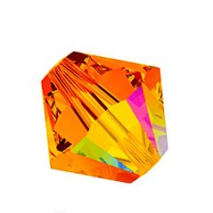 24 x 4mm bicones in Sun AB (Preciosa)