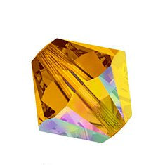 24 x 4mm bicones in Topaz AB (Preciosa)