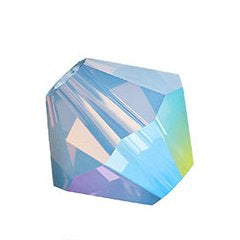 24 x 4mm bicones in Light Sapphire Opal AB (Preciosa)