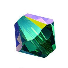 24 x 4mm bicones in Emerald AB (Preciosa)