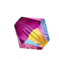 24 x 4mm Czech bicones in Fuchsia AB (Preciosa)