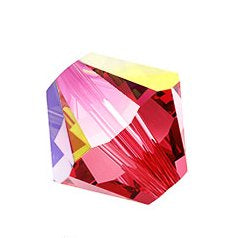 24 x 4mm bicones in Indian Pink AB (Preciosa)