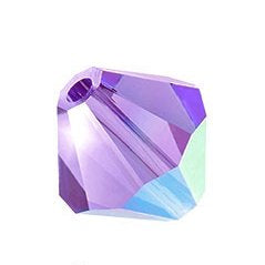 24 x 4mm bicones in Violet AB (Preciosa)