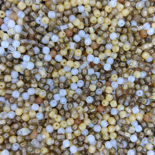 100 x 3mm round beads in Tortoiseshell mix