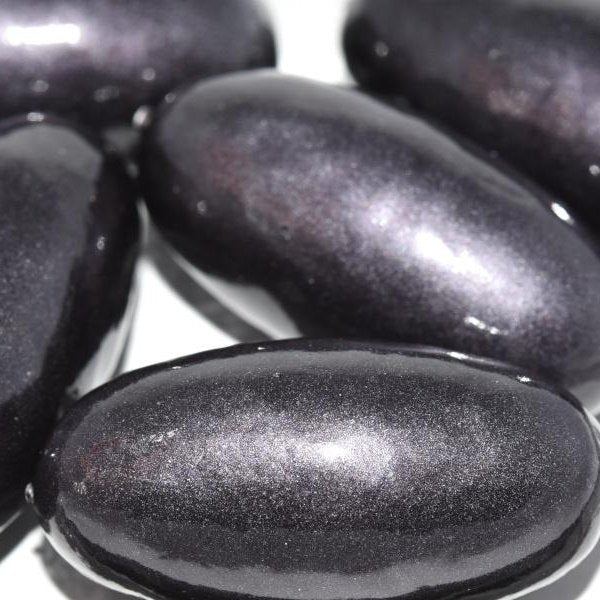 Paper Mache olive bead in Metallic Grey (40x18mm)