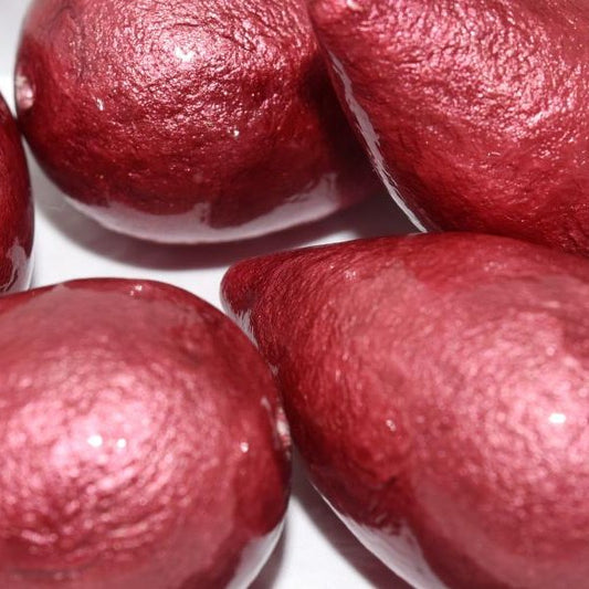 817 - Paper Mache drop bead in Rose Pink (40x23mm)