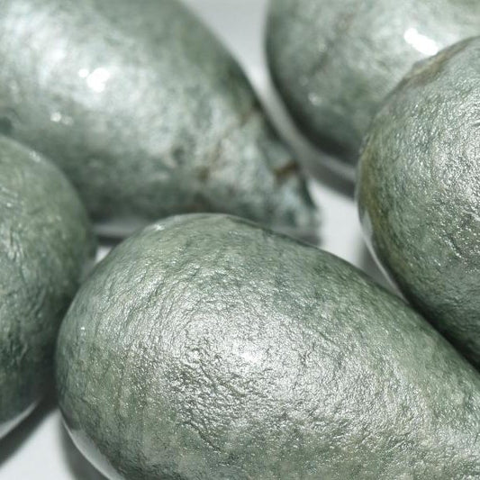 803 - Paper Mache drop bead in Pale Green (40x23mm)