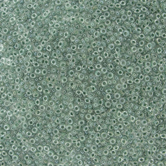 0217 - 50g Size 11/0 Miyuki seed beads in Forest Green lined Crystal