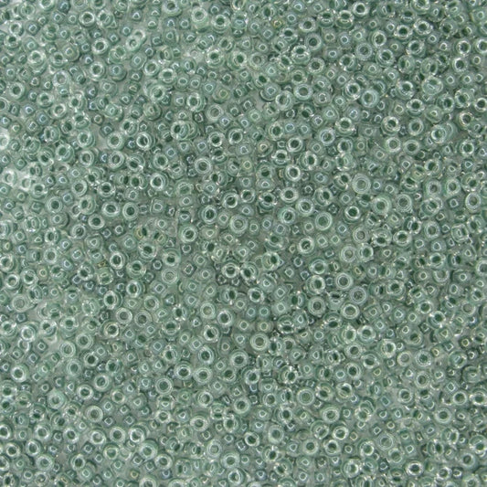 0217 - 50g Size 11/0 Miyuki seed beads in Forest Green lined Crystal