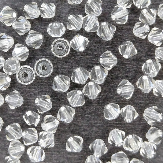 50 x 4mm bicones in Crystal (Aurora)