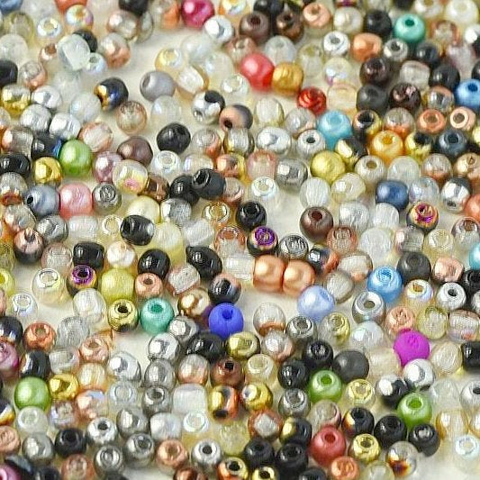 50 x 4mm faceted beads in a mix of colours