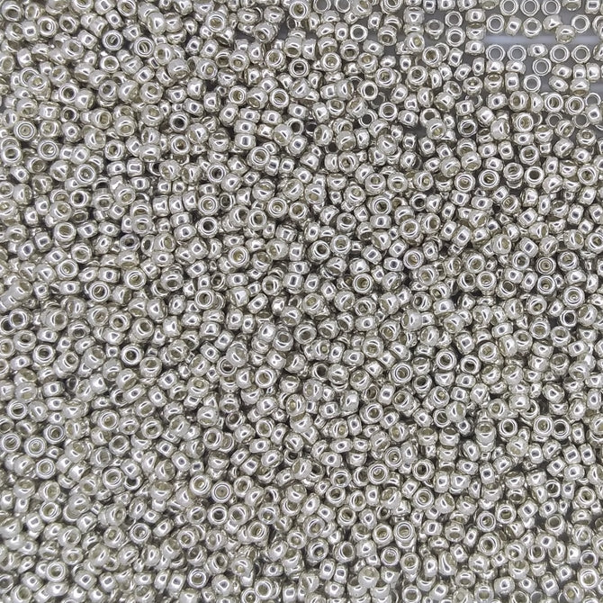 1051 - 25g Size 15/0 Miyuki seed beads in Galvanised Silver
