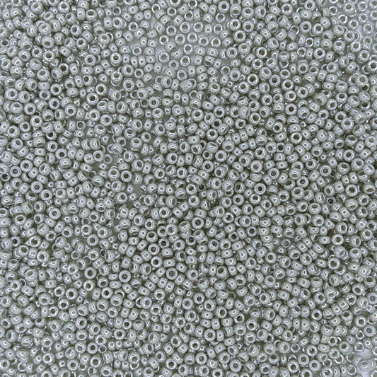 0443 - 50g Size 11/0 Miyuki seed beads in Opaque Grey Lustre