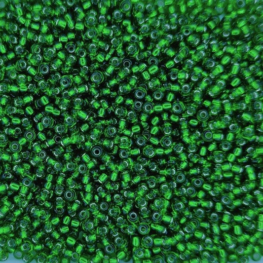 0016 - 50g Size 11/0 Miyuki seed beads in Silver lined Green