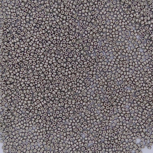 4222 - 25g Size 15/0 Miyuki seed beads in Galvanised Duracoat Pewter