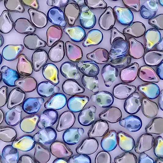 30 x pip beads in Graphite Rainbow