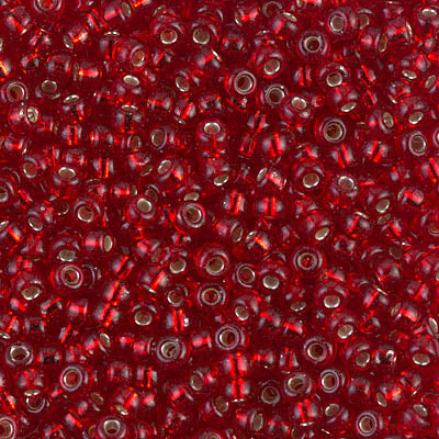 0011 - 10g Size 8/0 Miyuki seed beads in Silver lined Ruby