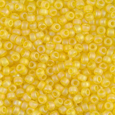 0136FR - 10g Size 8/0 Miyuki seed beads in Matt Yellow AB