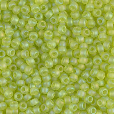 0143FR - 10g Size 8/0 Miyuki seed beads in Matt Chartreuse AB