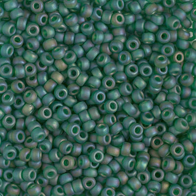 0146FR - 10g Size 8/0 Miyuki seed beads in Matt Green AB