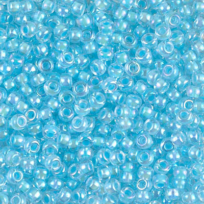 0278 - 10g Size 8/0 Miyuki seed beads in Aqua lined Crystal AB