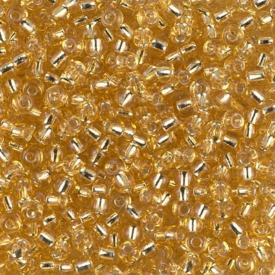 0003 - 10g Size 8/0 Miyuki seed beads in Silver lined Gold