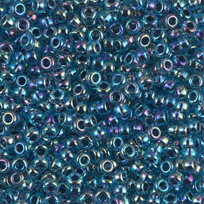 0339 - 10g Size 8/0 Miyuki seed beads in Blue lined Aqua AB