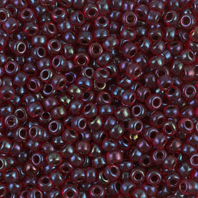 0367 - 10g Size 8/0 Miyuki seed beads in Garnet lined Ruby AB