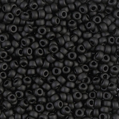 0401F - 50g Size 8/0 Miyuki seed beads in Matt Black