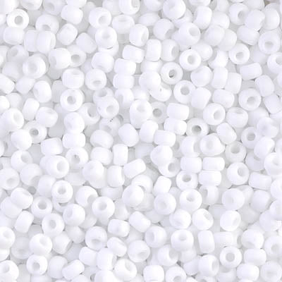 0402F - 10g Size 8/0 Miyuki seed beads in Matt White