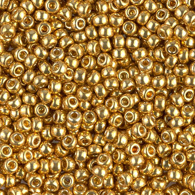 4202 - 10g Size 8/0 Miyuki seed beads in Duracoat Galvanised Gold