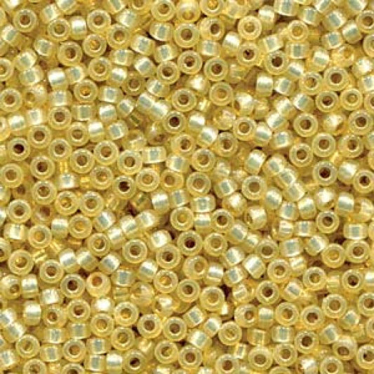 4235 - 10g Size 8/0 Miyuki seed beads in Duracoat Silver lined Light Yellow