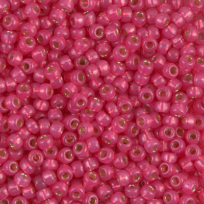 4239 - 10g Size 8/0 Miyuki seed beads in Duracoat SIlver lined Hibiscus