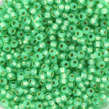 4240 - 10g Size 8/0 Miyuki seed beads in Duracoat Silver lined Mint Green