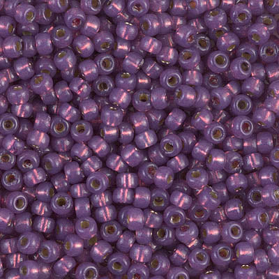 4248 - 10g Size 8/0 Miyuki seed beads in Duracoat Silver lined Dark Lilac