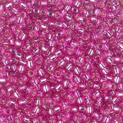 4267 - 10g Size 8/0 Miyuki seed beads in Duracoat Silver lined Pink Parfait