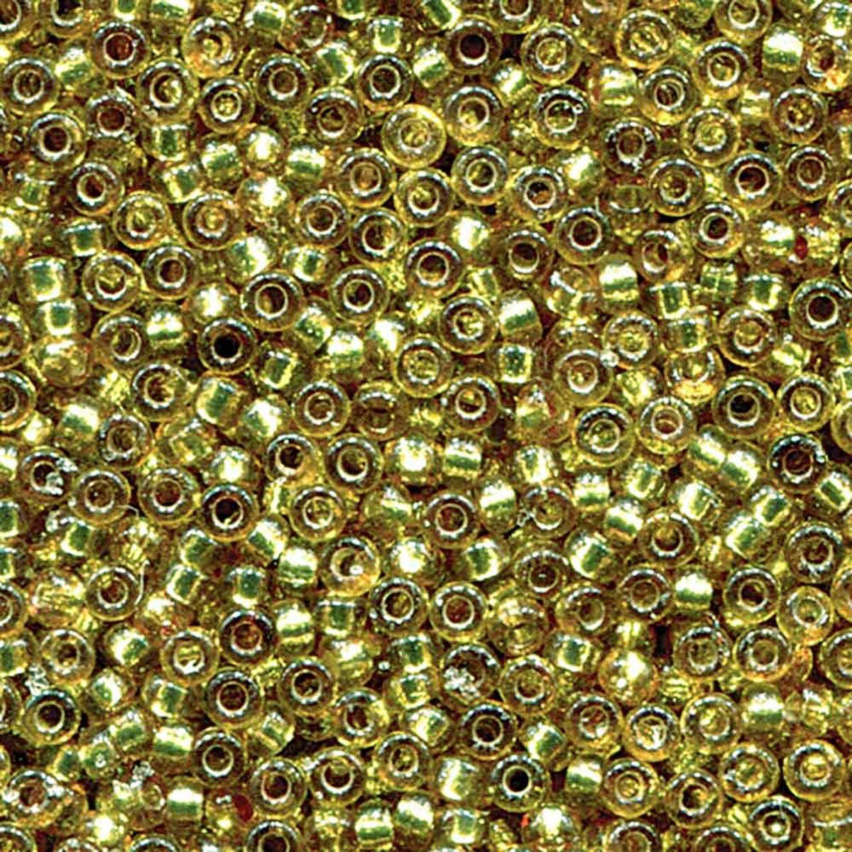 4272 - 10g Size 8/0 Miyuki seed beads in Duracoat Silver lined Lime