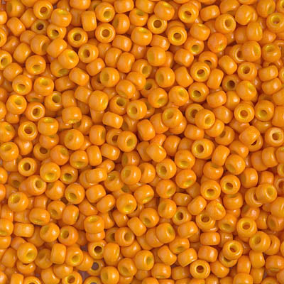 4454 - 10g Size 8/0 Miyuki seed beads in Duracoat Opaque Kumquat