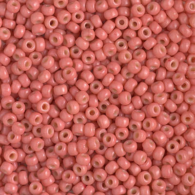 4464 - 10g Size 8/0 Miyuki seed beads in Duracoat Opaque Light Watermelon