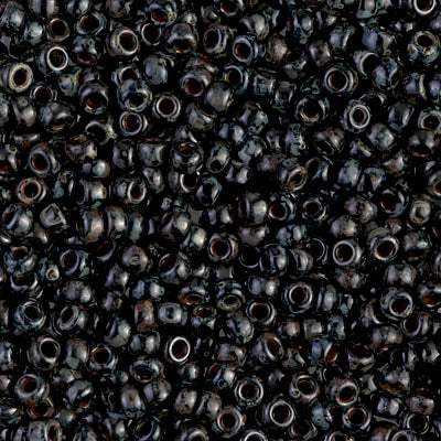 4511 - 10g Size 11/0 Miyuki seed beads in Smoky Black Picasso