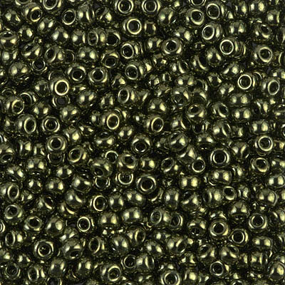 0459 - 10g Size 8/0 Miyuki seed beads in Metallic Olivine