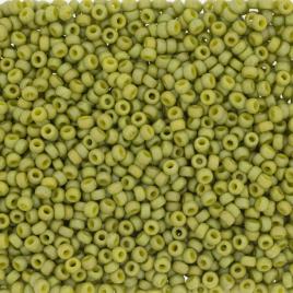 4697 - 10g Size 8/0 Miyuki seed beads in Frost Opaque Glaze Rainbow Olive