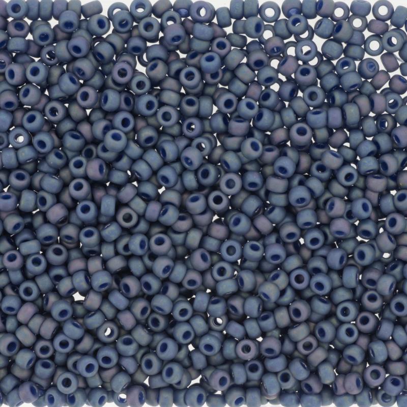 4703 - 10g Size 8/0 Miyuki seed beads in Frost Opaque Glaze Rainbow Nebula Blue