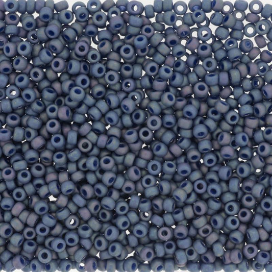 4703 - 10g Size 8/0 Miyuki seed beads in Frost Opaque Glaze Rainbow Nebula Blue