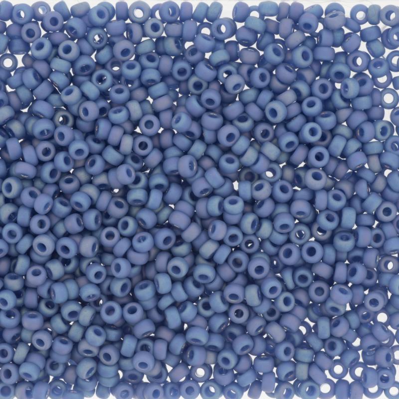 4704 - 10g Size 8/0 Miyuki seed beads in Frost Opaque Glaze Rainbow Soft Blue