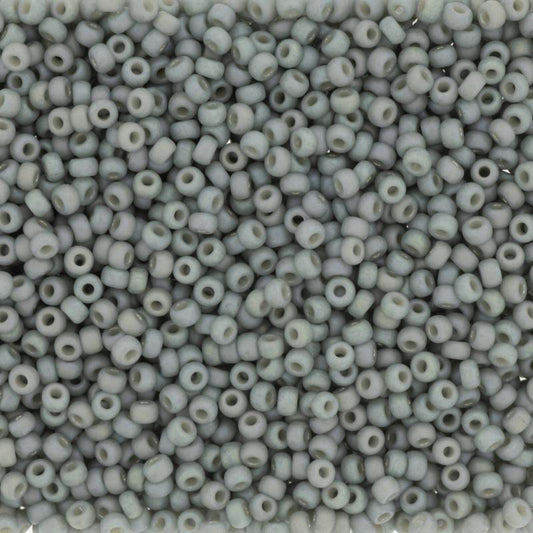 4705 - 10g Size 8/0 Miyuki seed beads in Frost Opaque Glaze Rainbow Soft Cadet Grey